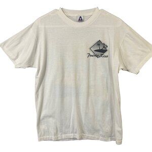 Puerto Rico Graphic T-Shirt America Project Made in USA Size L GUC